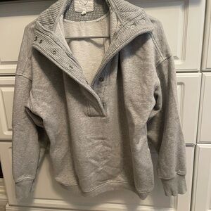 Aerie Light Gray Textured Pullover